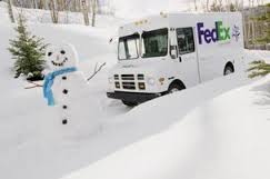 fed es truck snowman